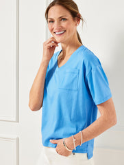 V-NECK BOXY TEE | Talbots outlet