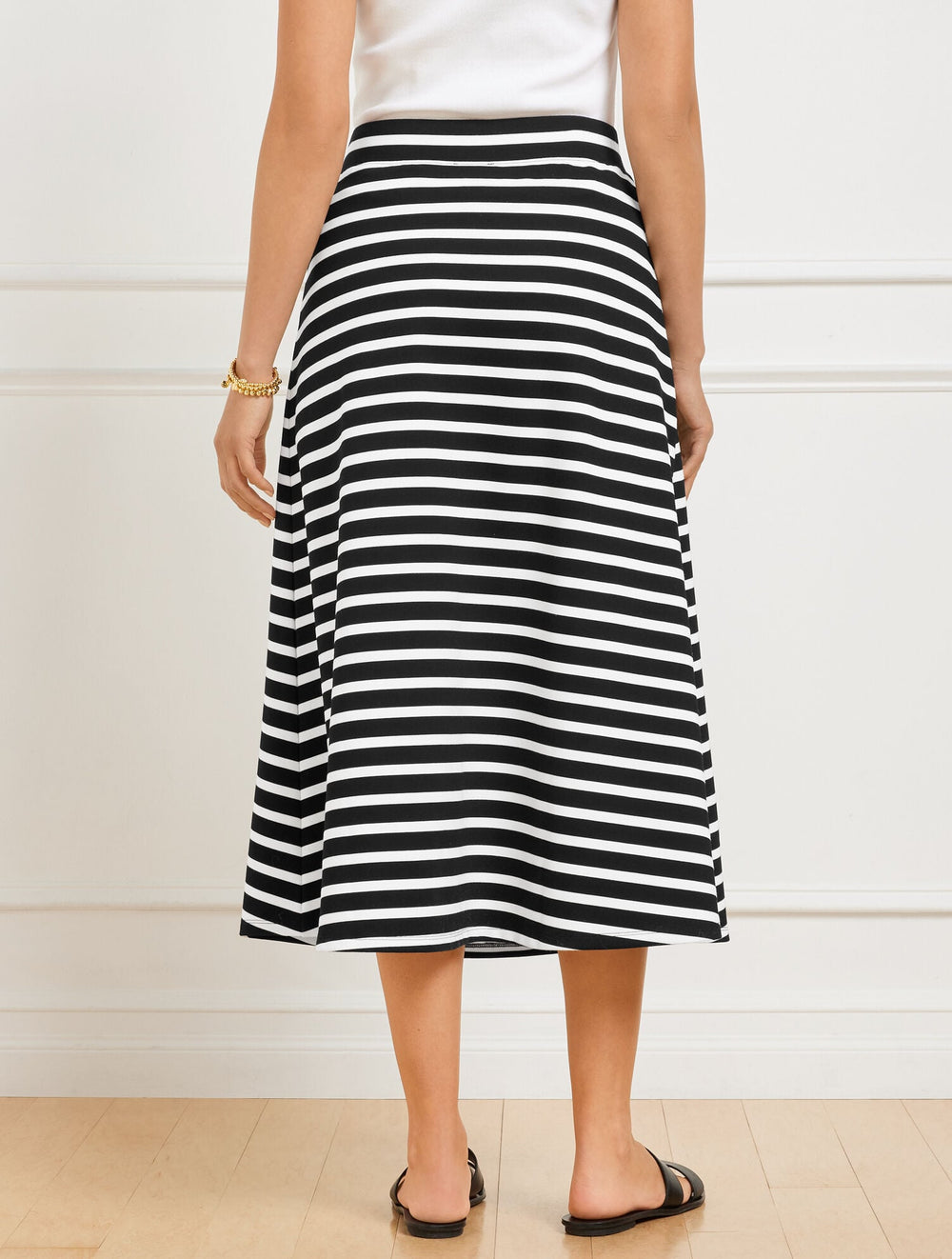 EFFORTLESS ULTRAKNIT A-LINE MIDI SKIRT - CROCUS STRIPE | Talbots online