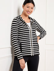 EFFORTLESS ULTRAKNIT FULL-ZIP HOODIE - CROCUS STRIPE | Talbots near me