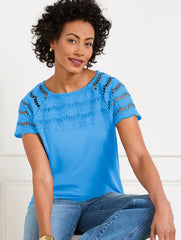 EMBROIDERED EYELET TOP | Talbots outlet