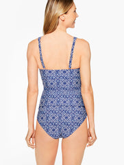 AQUA CLUB V-NECK TANKINI - IBIZA TILE | Talbots outlet