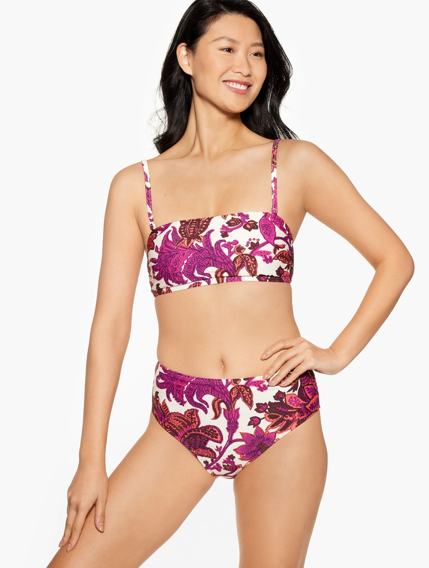 AQUA CLUB BANDEAU BIKINI TOP - BALI BLOOMS | Talbots US