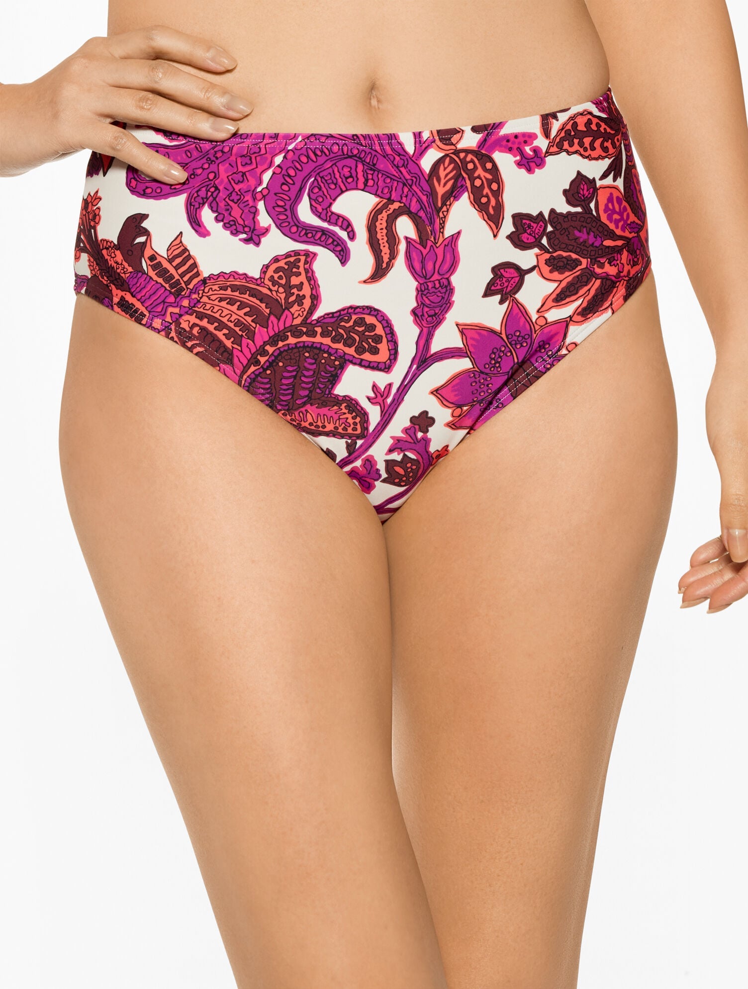 AQUA CLUB ULTRA HIGH WAIST SWIM BOTTOM - BALI BLOOMS | Talbots outlet
