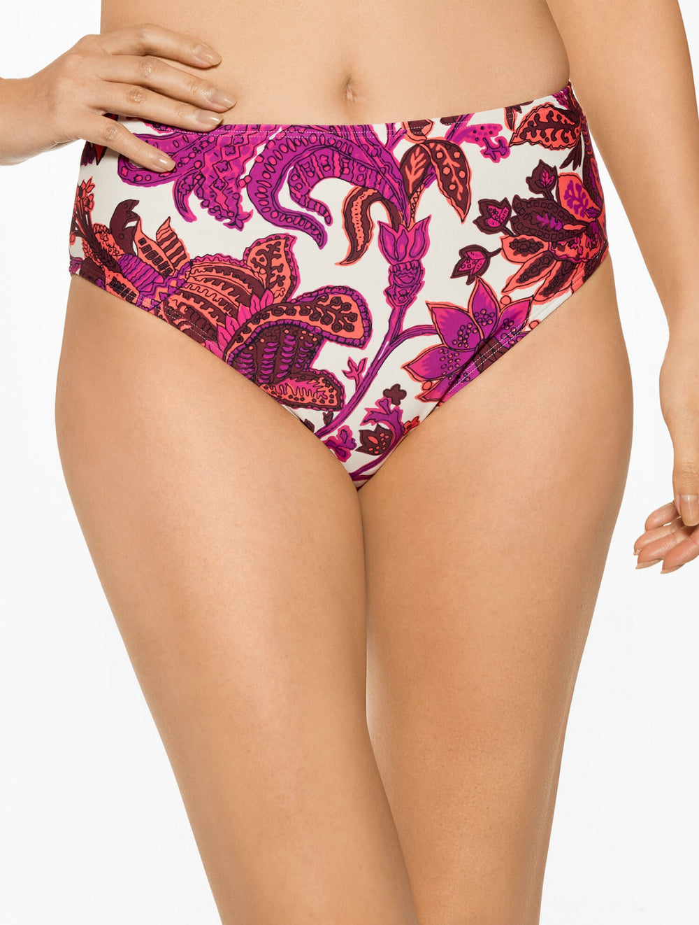 AQUA CLUB ULTRA HIGH WAIST SWIM BOTTOM - BALI BLOOMS | Talbots outlet