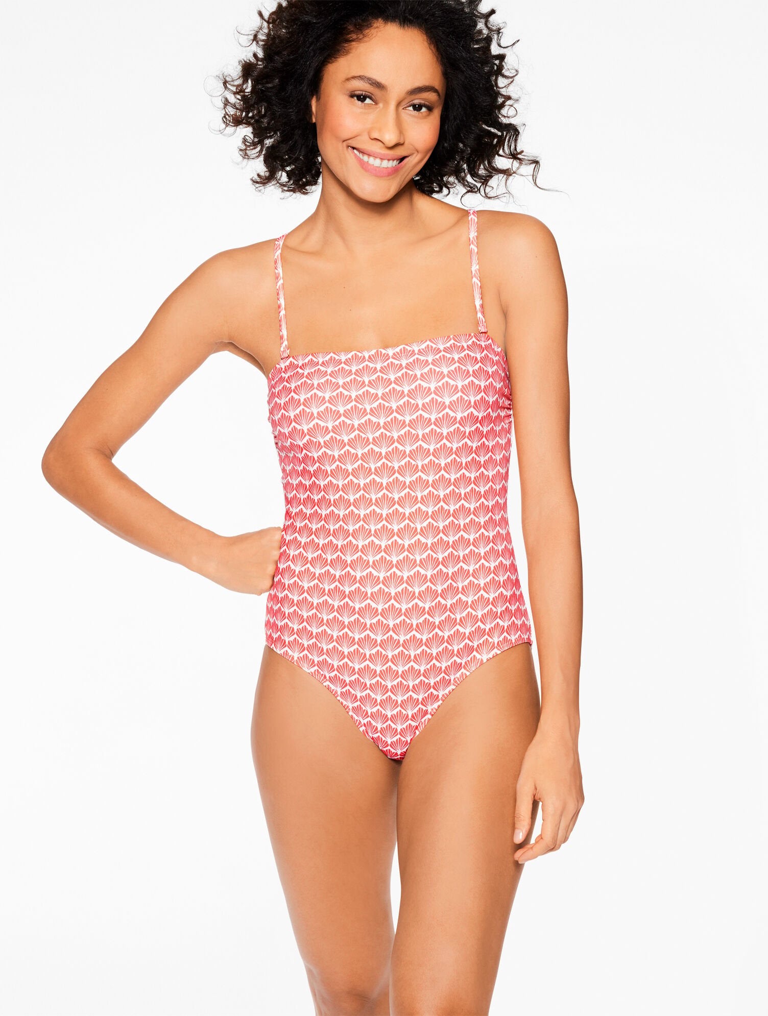 AQUA CLUB BANDEAU ONE-PIECE SWIMSUIT - FIJI SHELL | Talbots on sale