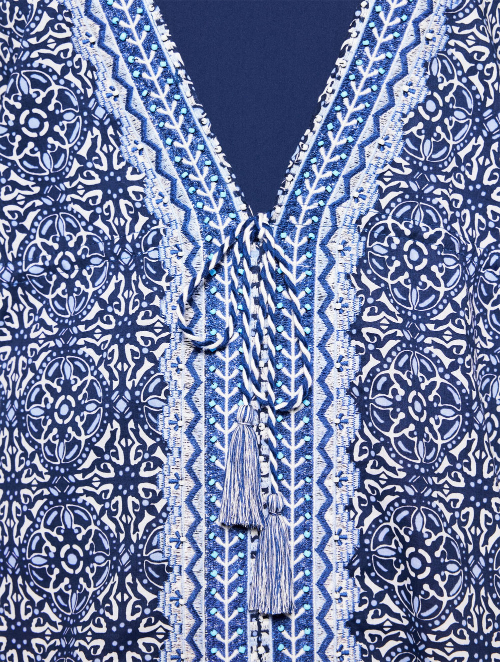 AQUA CLUB EMBROIDERED CAFTAN COVER-UP - IBIZA TILE | Talbots for sale