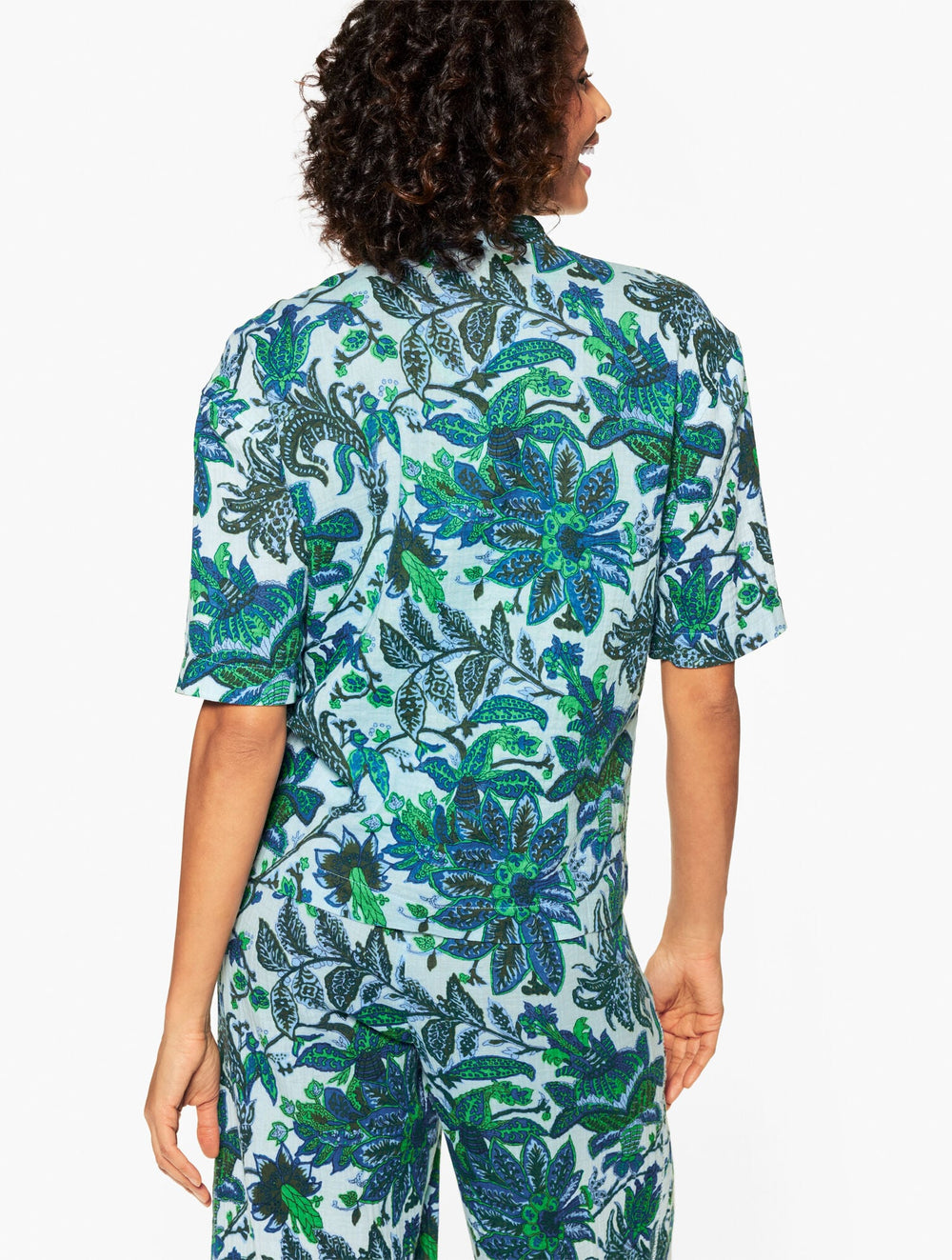 AQUA CLUB GAUZE POPOVER SHIRT COVER-UP - BALI BLOOMS | Talbots online