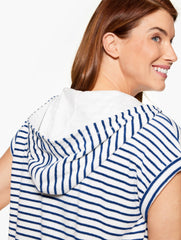 AQUA CLUB STRIPE TERRY HOODED COVER-UP | Talbots for sale