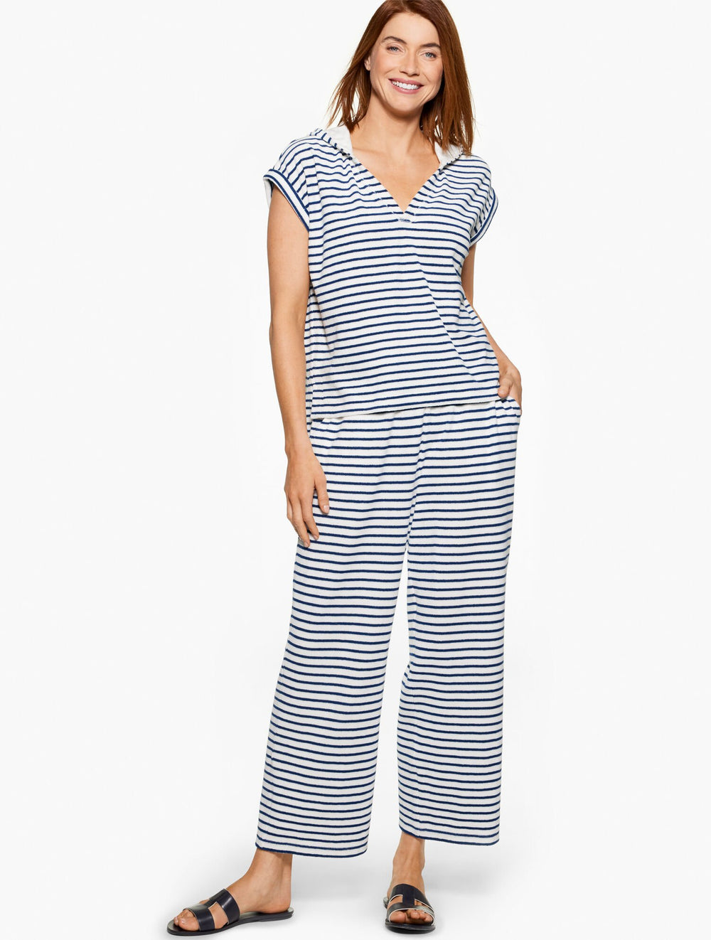 AQUA CLUB TERRY PANT COVER-UP - STRIPE | Talbots sale
