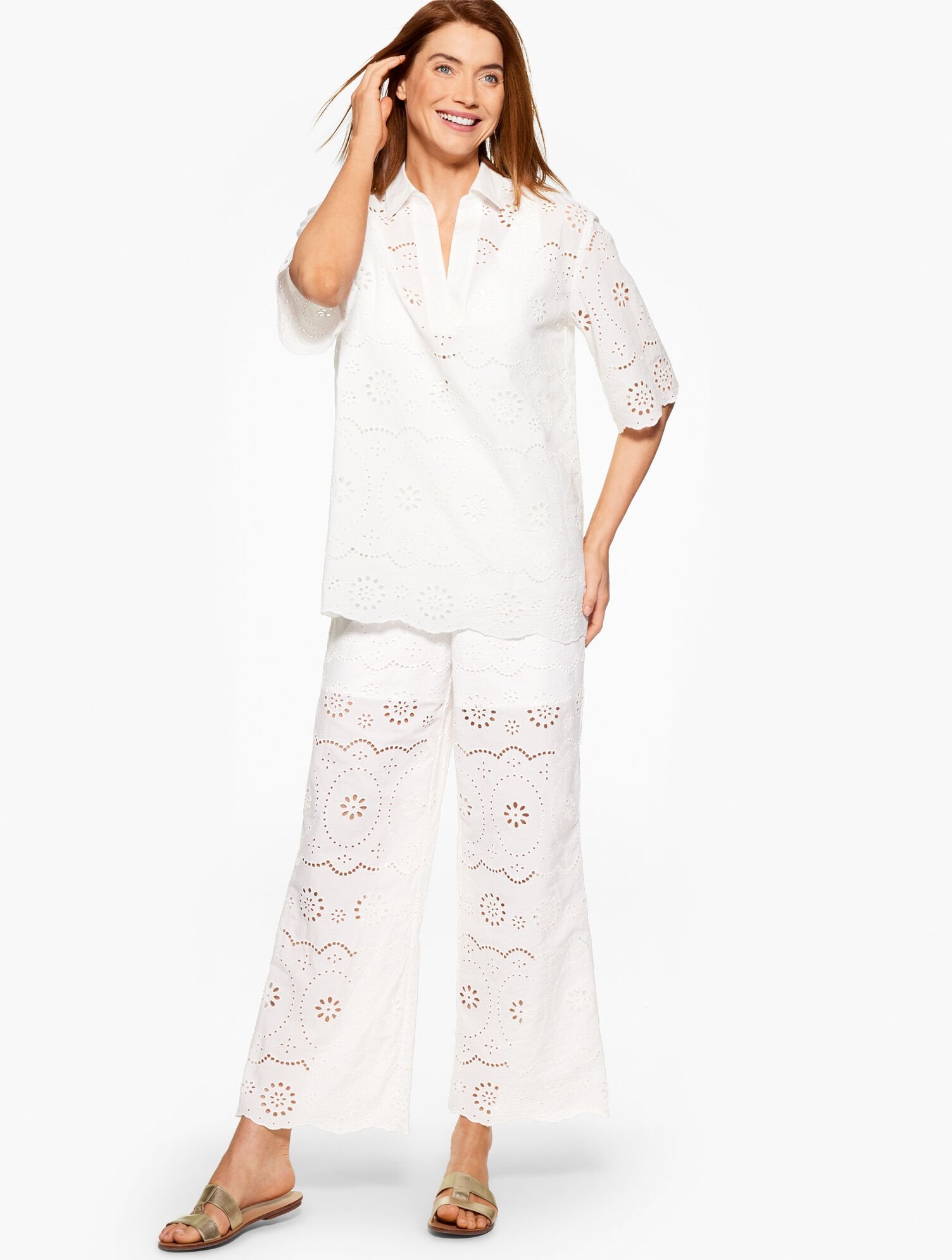 AQUA CLUB EYELET POPOVER SHIRT COVER-UP | Talbots outlet