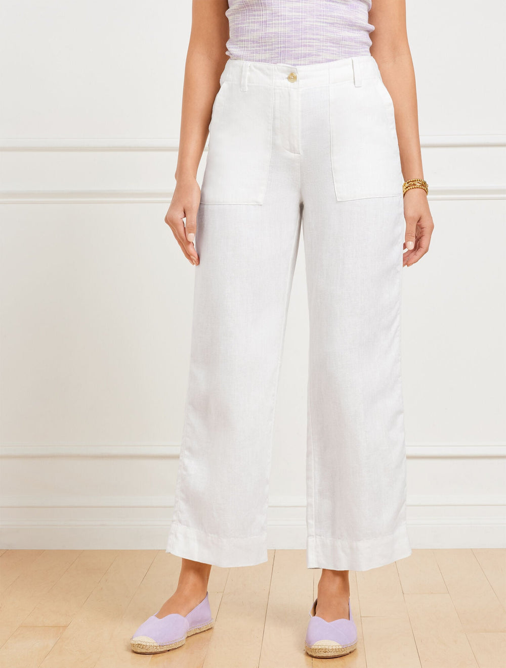 STRAIGHT ANKLE WASHED LINEN PANTS | Talbots US