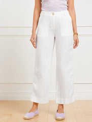 STRAIGHT ANKLE WASHED LINEN PANTS | Talbots US