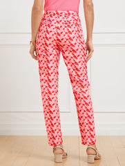 TALBOTS CHATHAM SLIM ANKLE PANTS - FLORAL JACQUARD | Talbots online