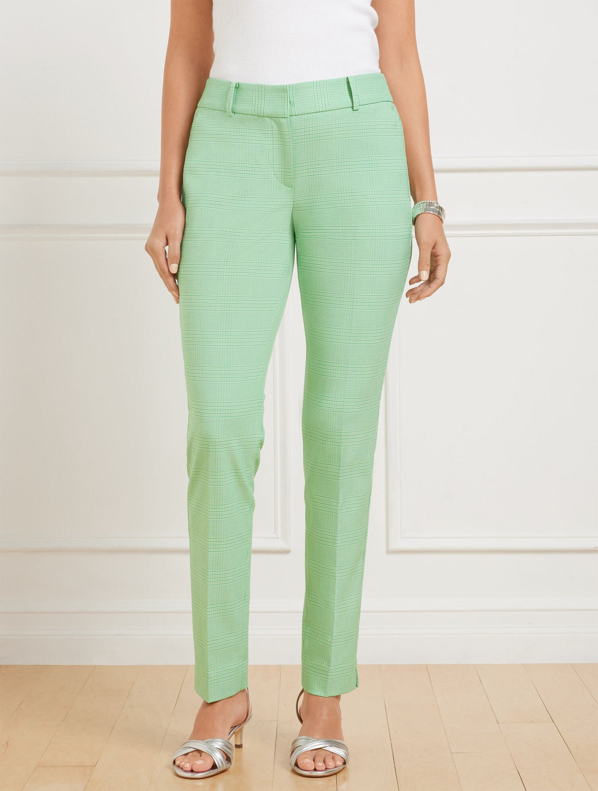 TALBOTS HAMPSHIRE STRAIGHT ANKLE PANTS - LUCETTA GLEN PLAID | Talbots discount