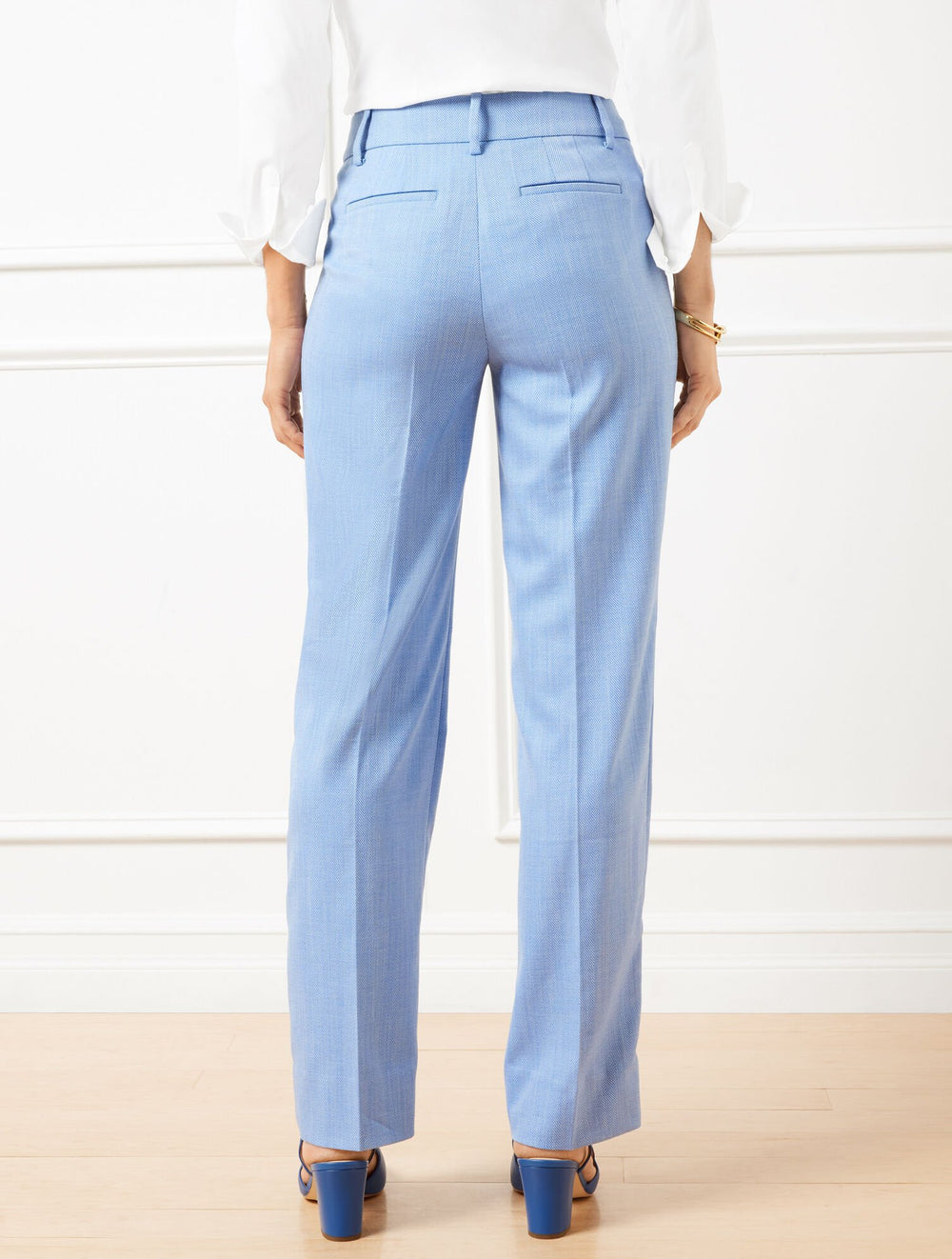 TALBOTS SOUTHAMPTON STRAIGHT LEG PANTS - SPRING HERRINGBONE | Talbots on sale