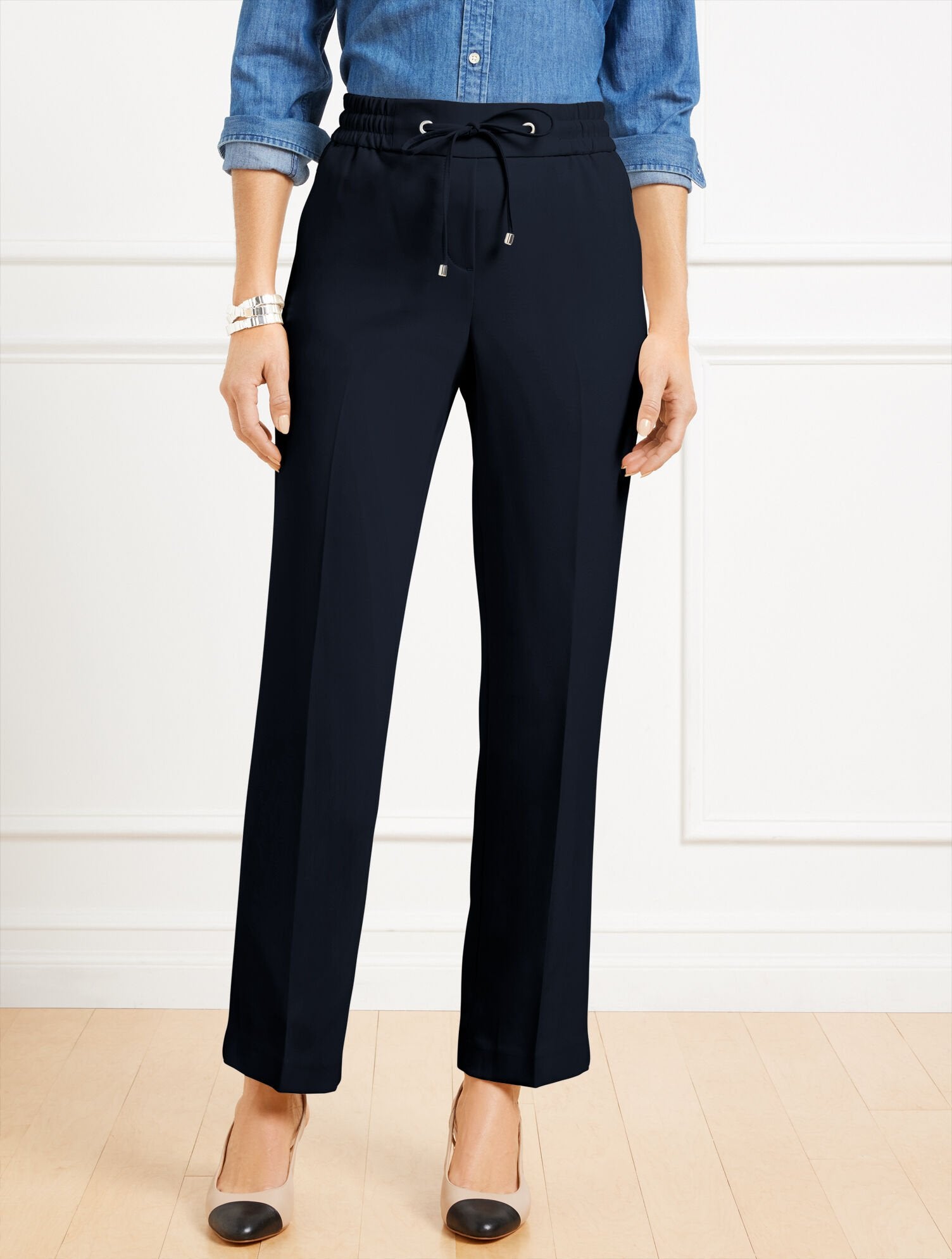 STRAIGHT ANKLE CREPE PANTS | Talbots discount