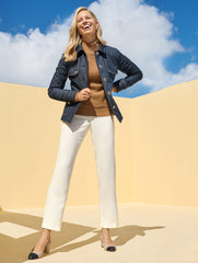 STRAIGHT ANKLE CREPE PANTS | Talbots discount