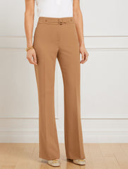 FLARE LEG BELTED TWILL PANTS | Talbots for sale