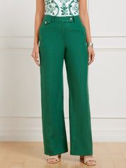TALBOTS GREENWICH WIDE LEG LINEN PANTS | Talbots online