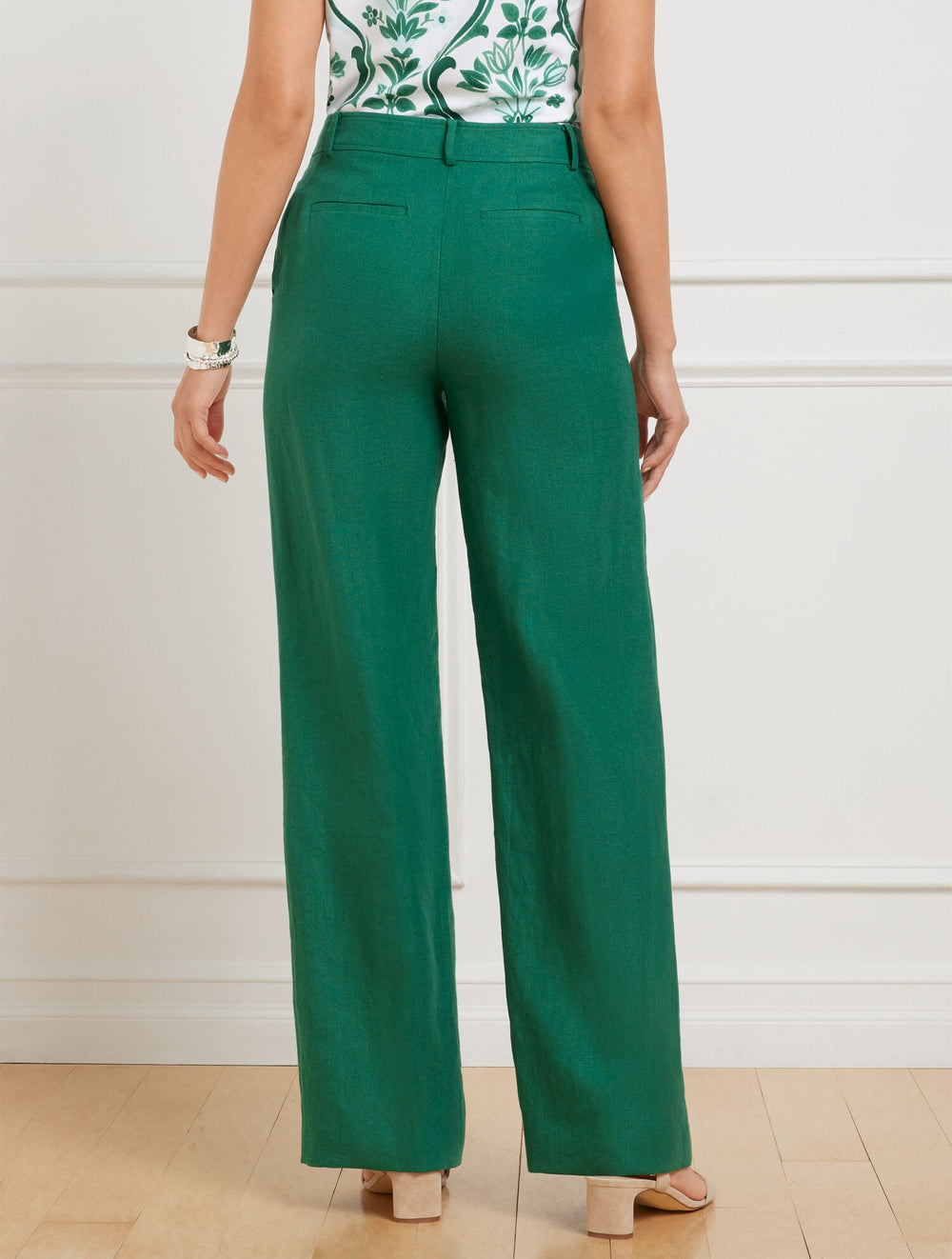 TALBOTS GREENWICH WIDE LEG LINEN PANTS | Talbots online
