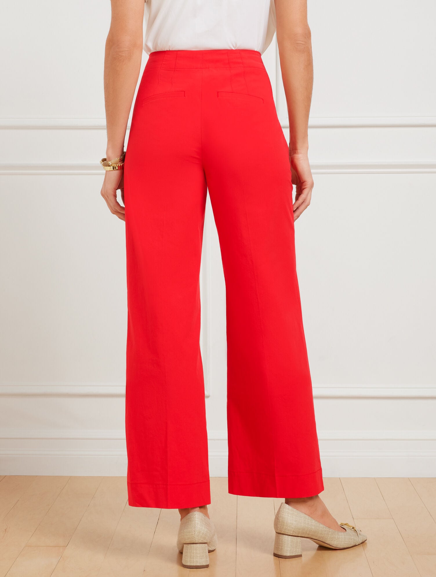 WIDE ANKLE FRESH POPLIN PANTS | Talbots on sale