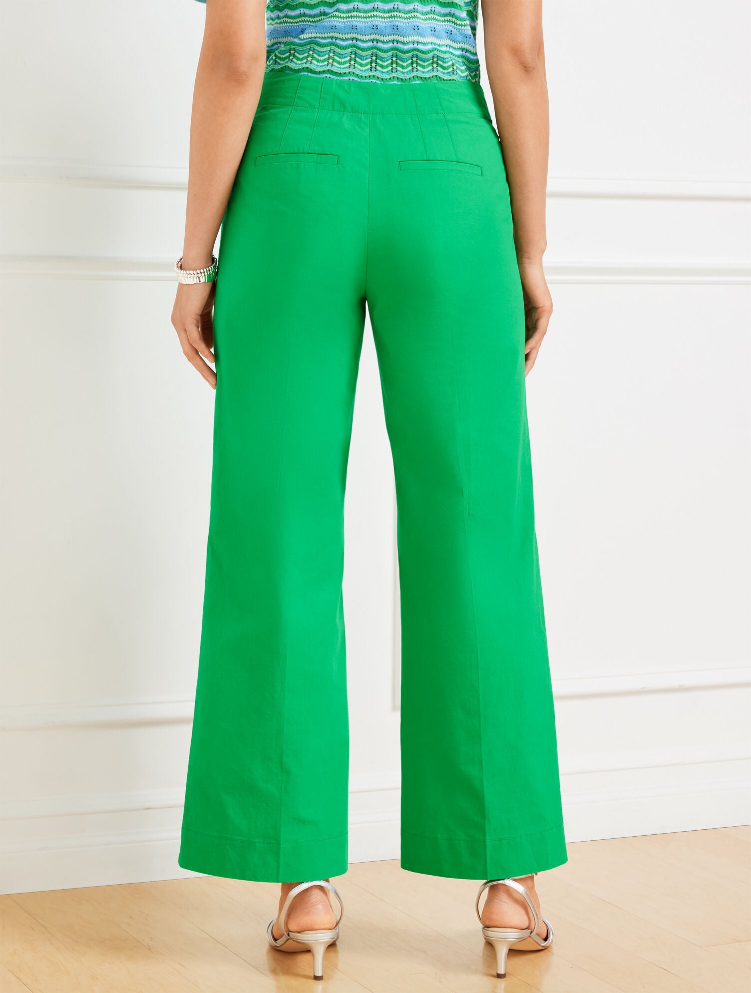 WIDE ANKLE FRESH POPLIN PANTS | Talbots on sale