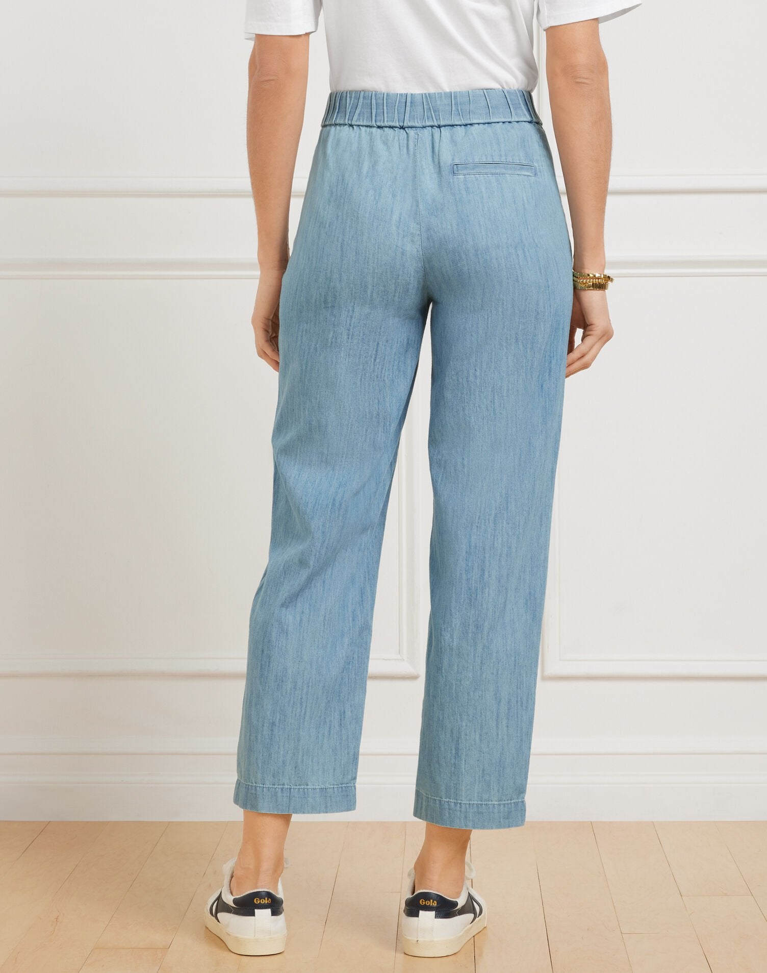 SLIM CROP PANTS - CHAMBRAY | Talbots on sale