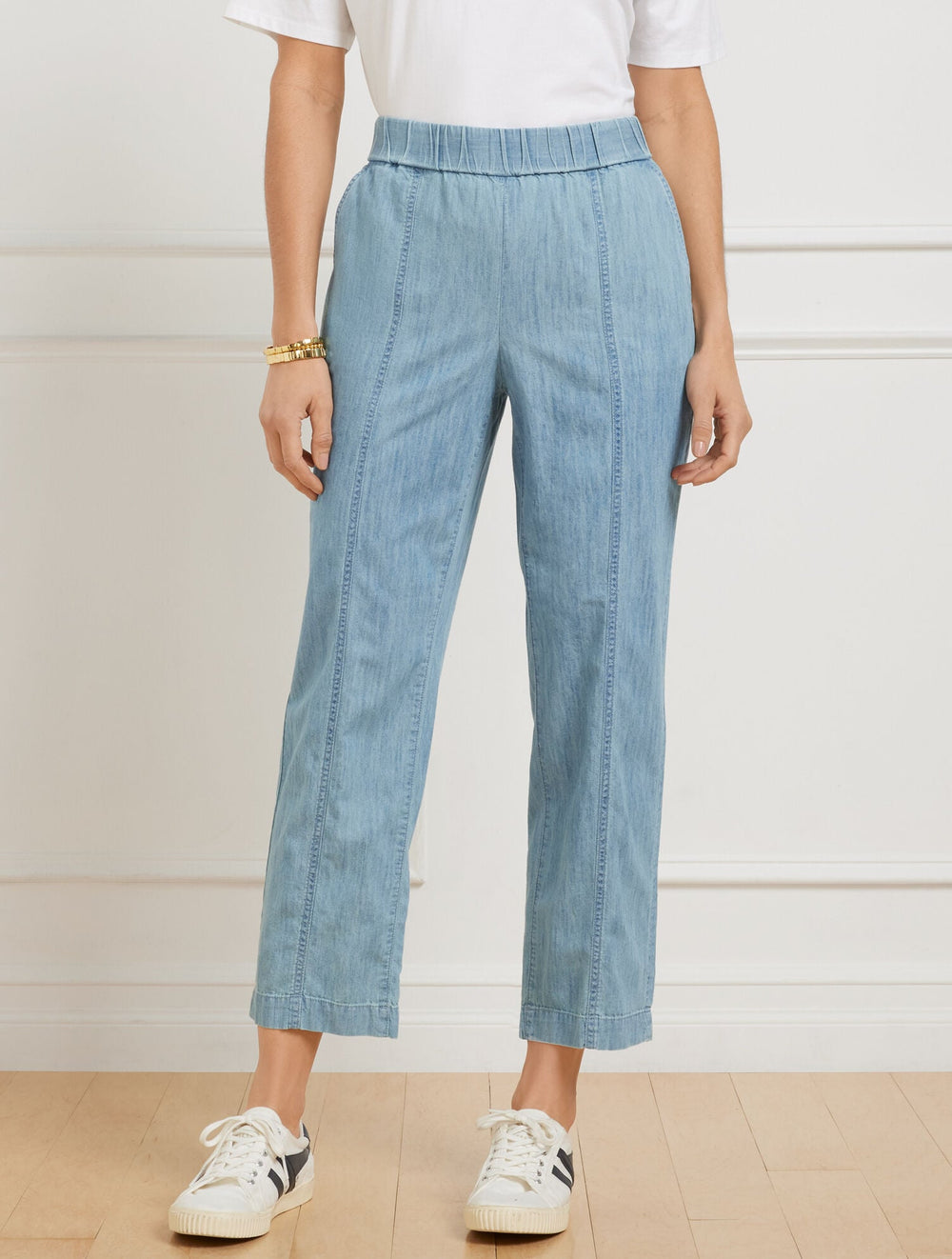 SLIM CROP PANTS - CHAMBRAY | Talbots on sale