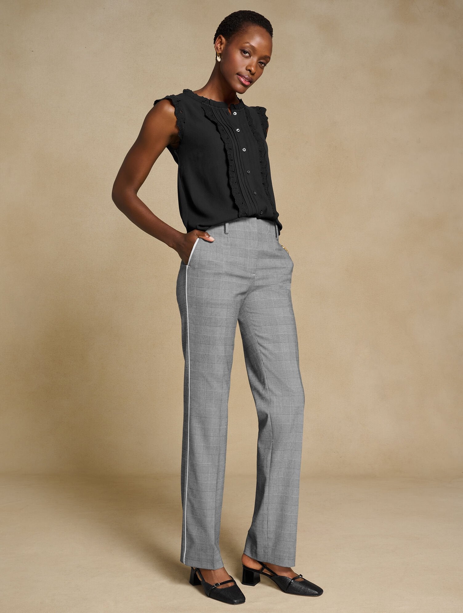 TALBOTS SOUTHAMPTON STRAIGHT LEG PANTS - LUCETTA GLEN PLAID | Talbots near me