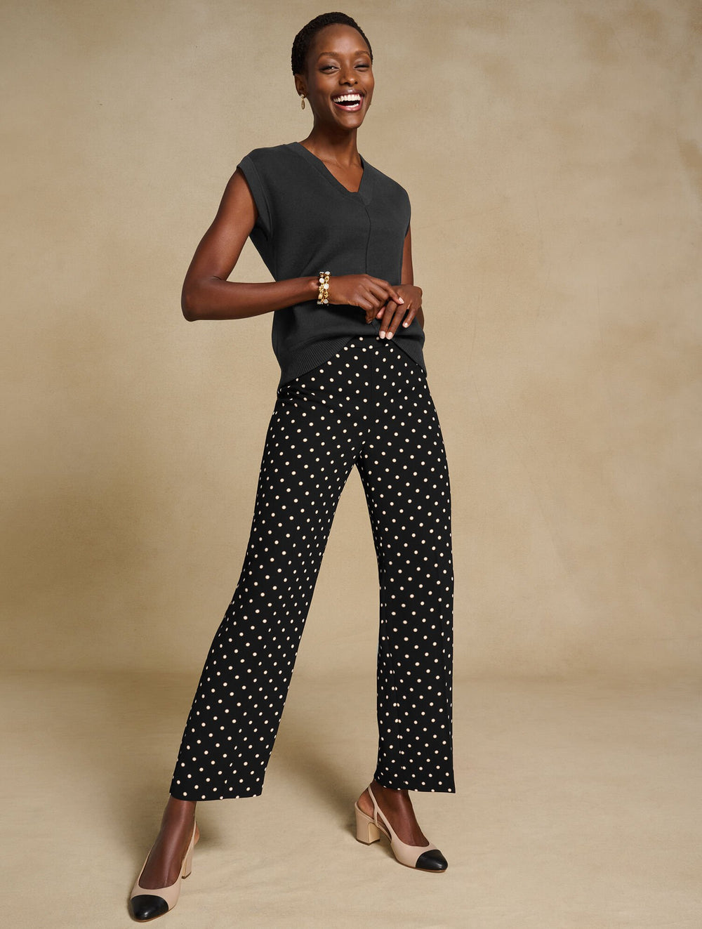 SLIM WIDE ANKLE PANTS - DAISY DOT | Talbots near me