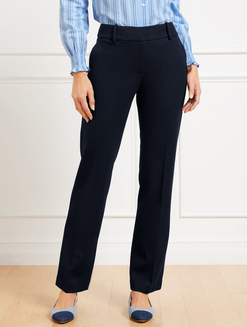 STRAIGHT LEG PONTE TROUSERS | Talbots sale