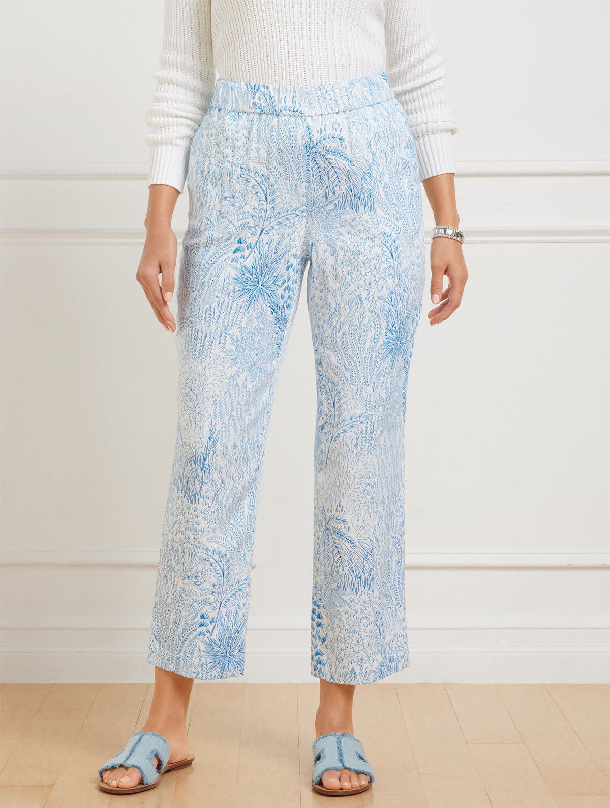 SLIM LEG CROP PANTS - BLISSFUL MEADOW | Talbots for sale