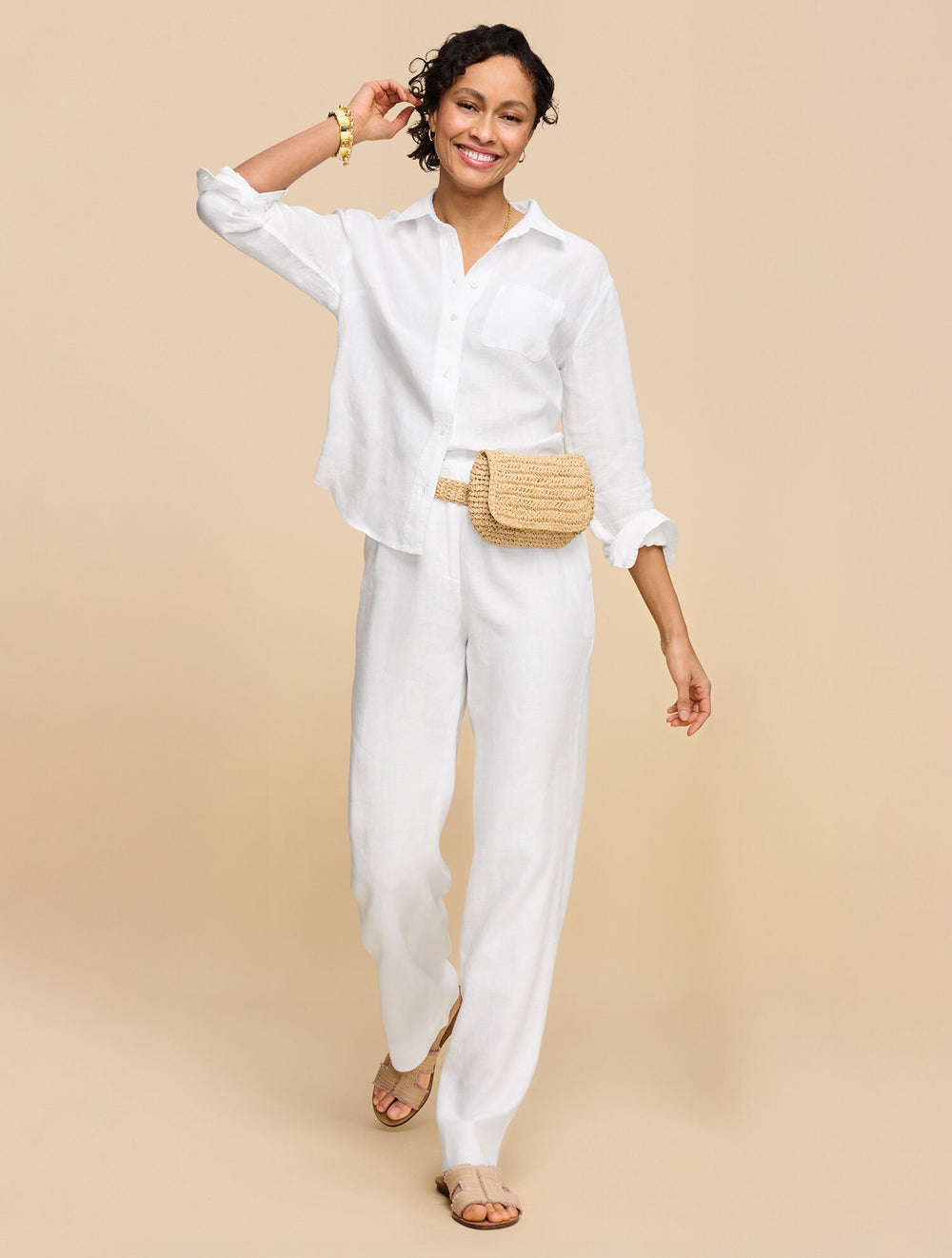 WIDE LEG WASHED LINEN PANTS | Talbots near me