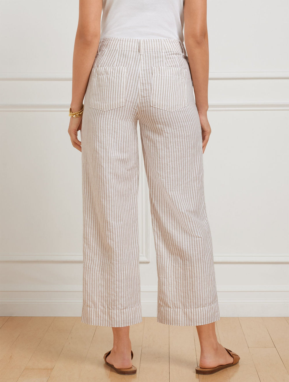 STRAIGHT ANKLE WASHED LINEN PANTS - TAILORED STRIPE | Talbots near me