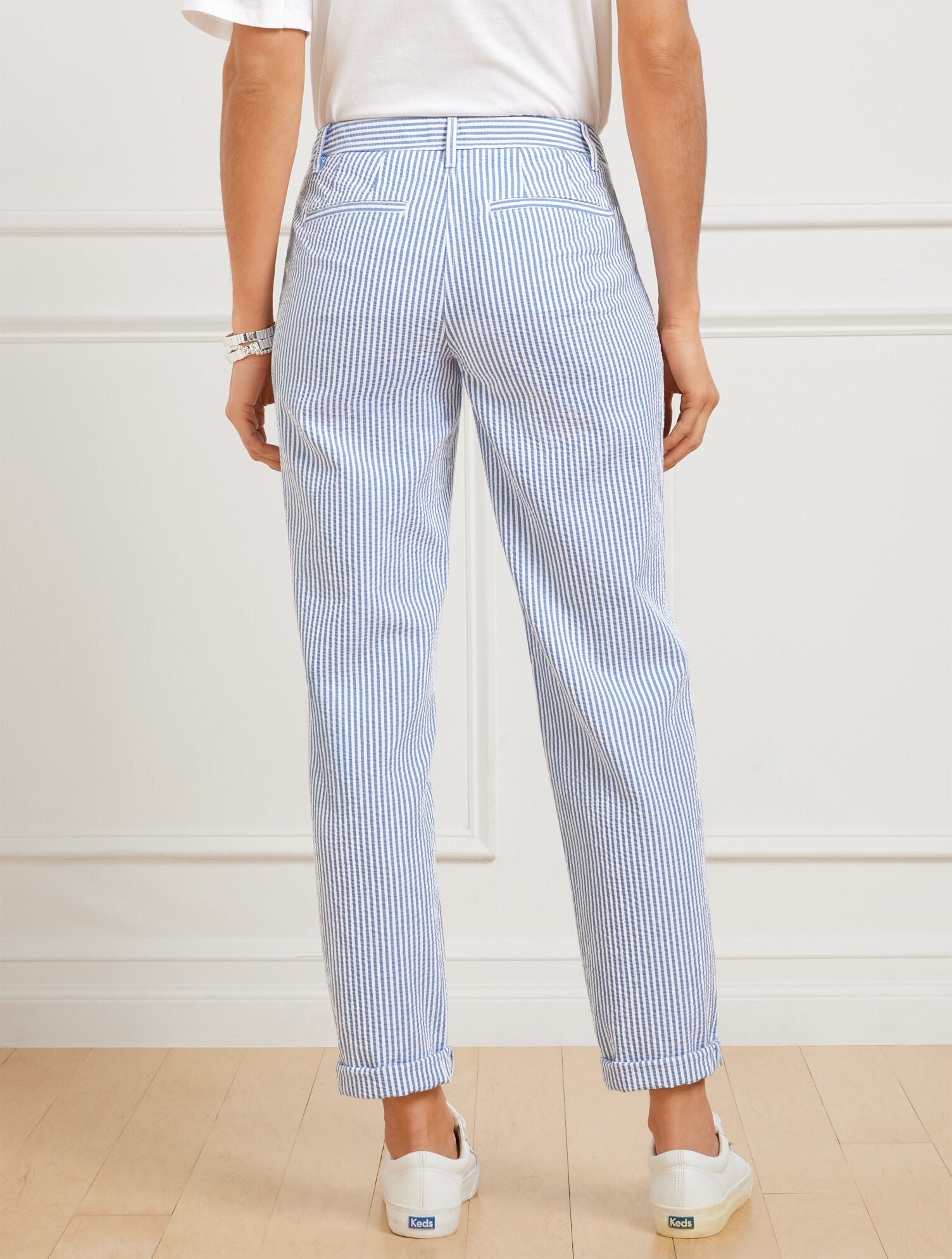 RELAXED CHINOS - SUNSHINE SEERSUCKER | Talbots on sale