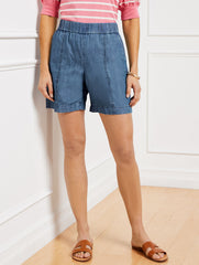 PULL-ON SHORTS - CHAMBRAY - 6” | Talbots near me