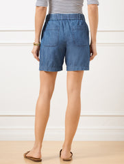 PULL-ON SHORTS - CHAMBRAY - 6” | Talbots near me