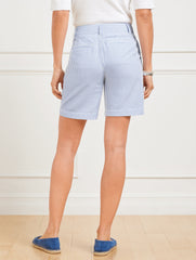 RELAXED CHINO SHORTS - SUNSHINE SEERSUCKER | Talbots discount