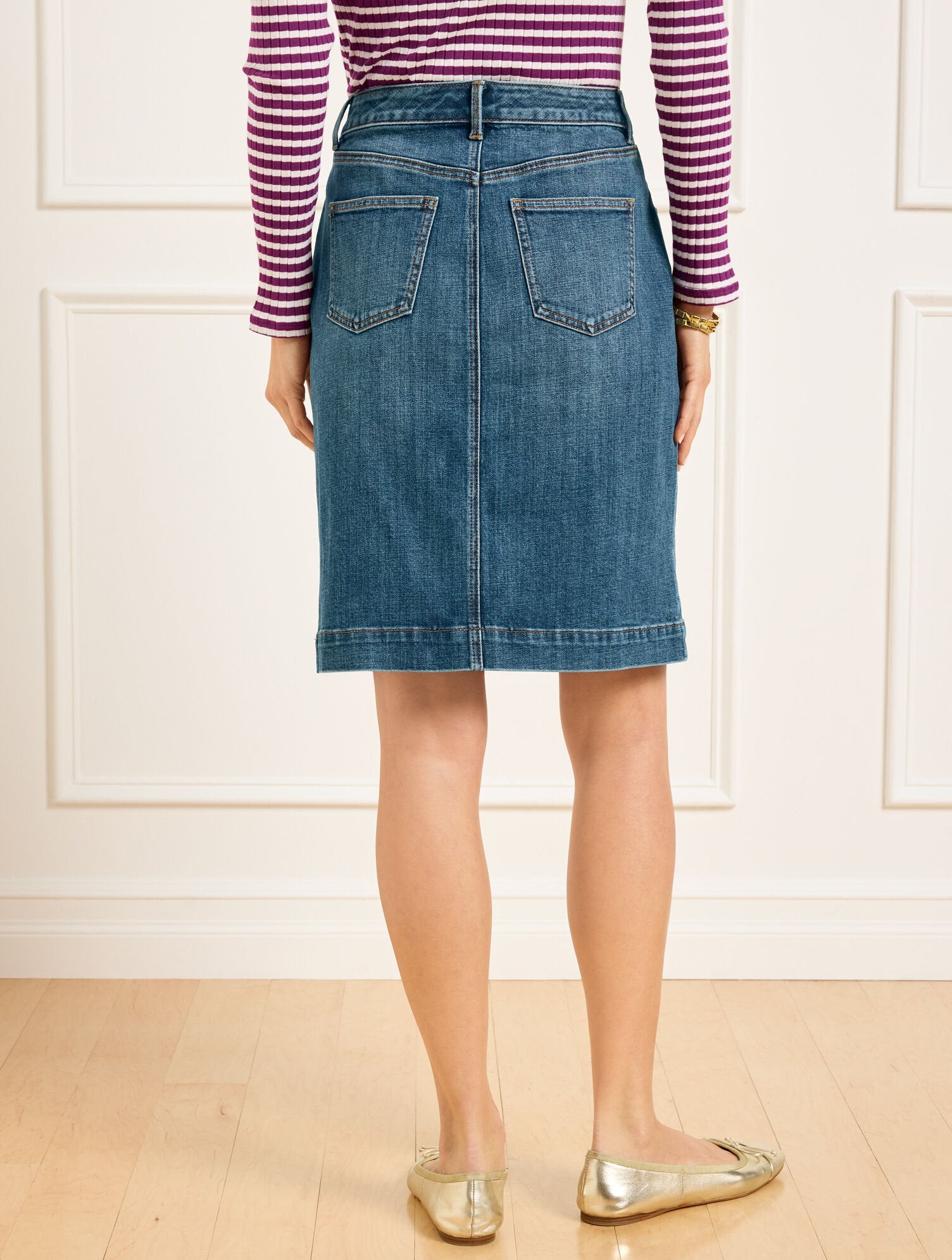 DENIM A-LINE SKIRT - MONTAUK WASH | Talbots discount