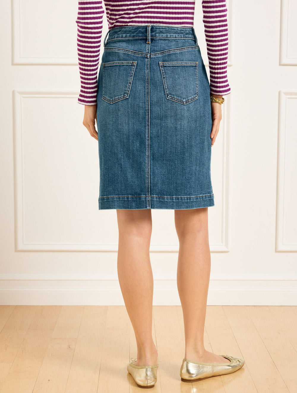 DENIM A-LINE SKIRT - MONTAUK WASH | Talbots discount