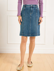 DENIM A-LINE SKIRT - MONTAUK WASH | Talbots discount