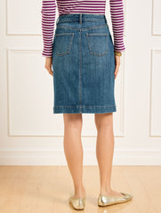 DENIM A-LINE SKIRT - MONTAUK WASH | Talbots discount