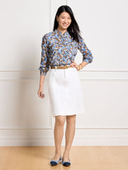 DENIM A-LINE SKIRT - WHITE | Talbots US