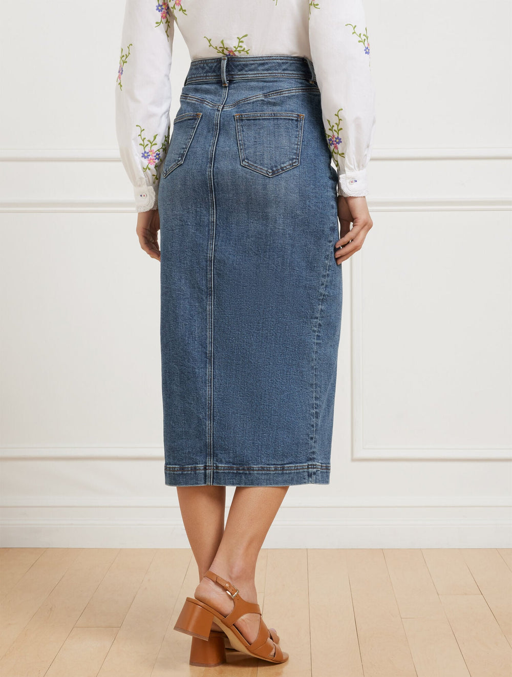 DENIM MIDI SKIRT - CATALINA WASH | Talbots outlet