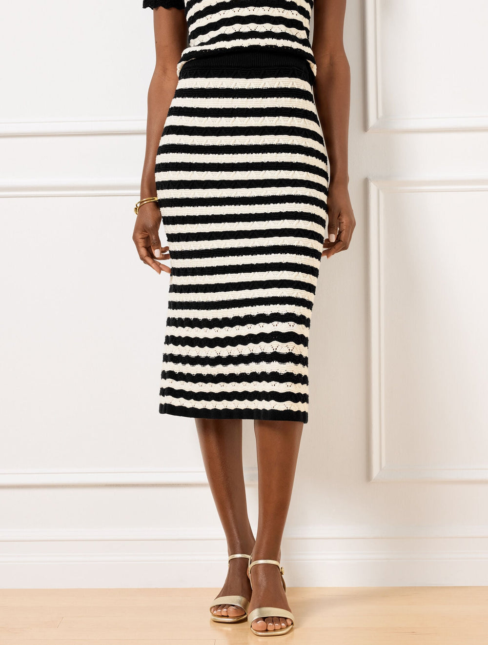 POINTELLE STRIPE SWEATER SKIRT | Talbots discount