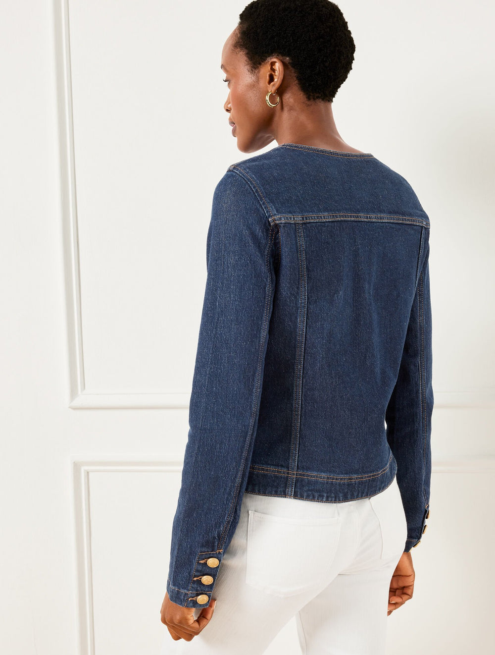 BUTTON CUFF JEAN JACKET - RINSE WASH | Talbots US