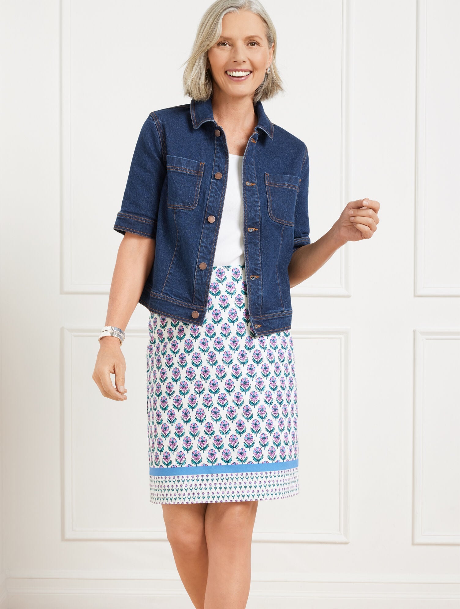 SHORT SLEEVE JEAN JACKET - ERICA WASH | Talbots sale