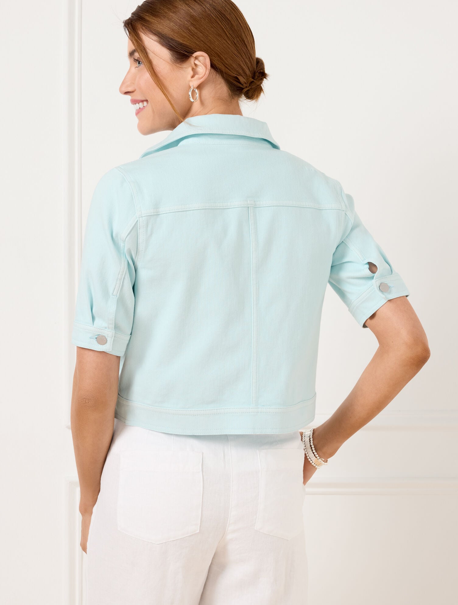 SHORT SLEEVE JEAN JACKET - COLORS | Talbots outlet