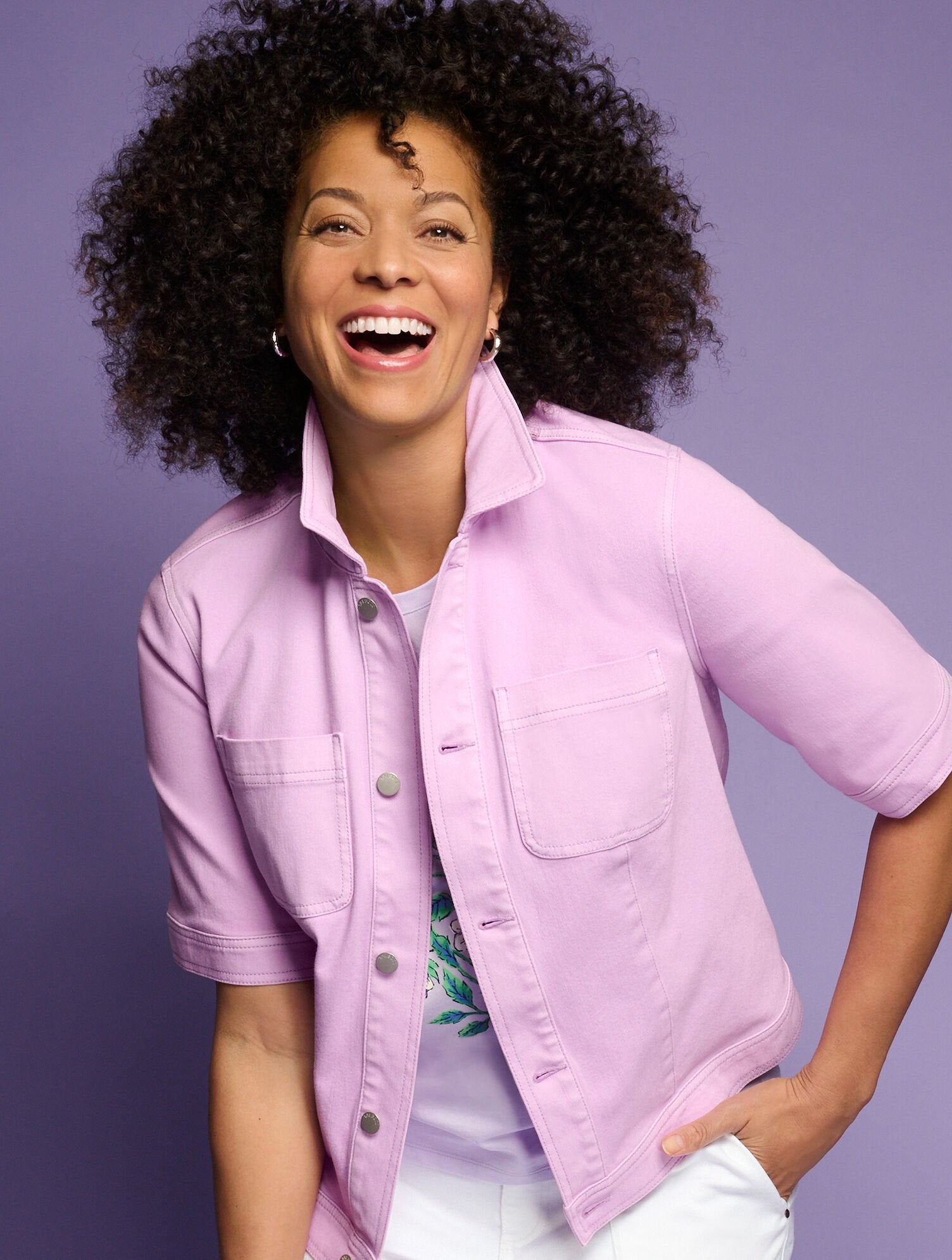 SHORT SLEEVE JEAN JACKET - COLORS | Talbots outlet