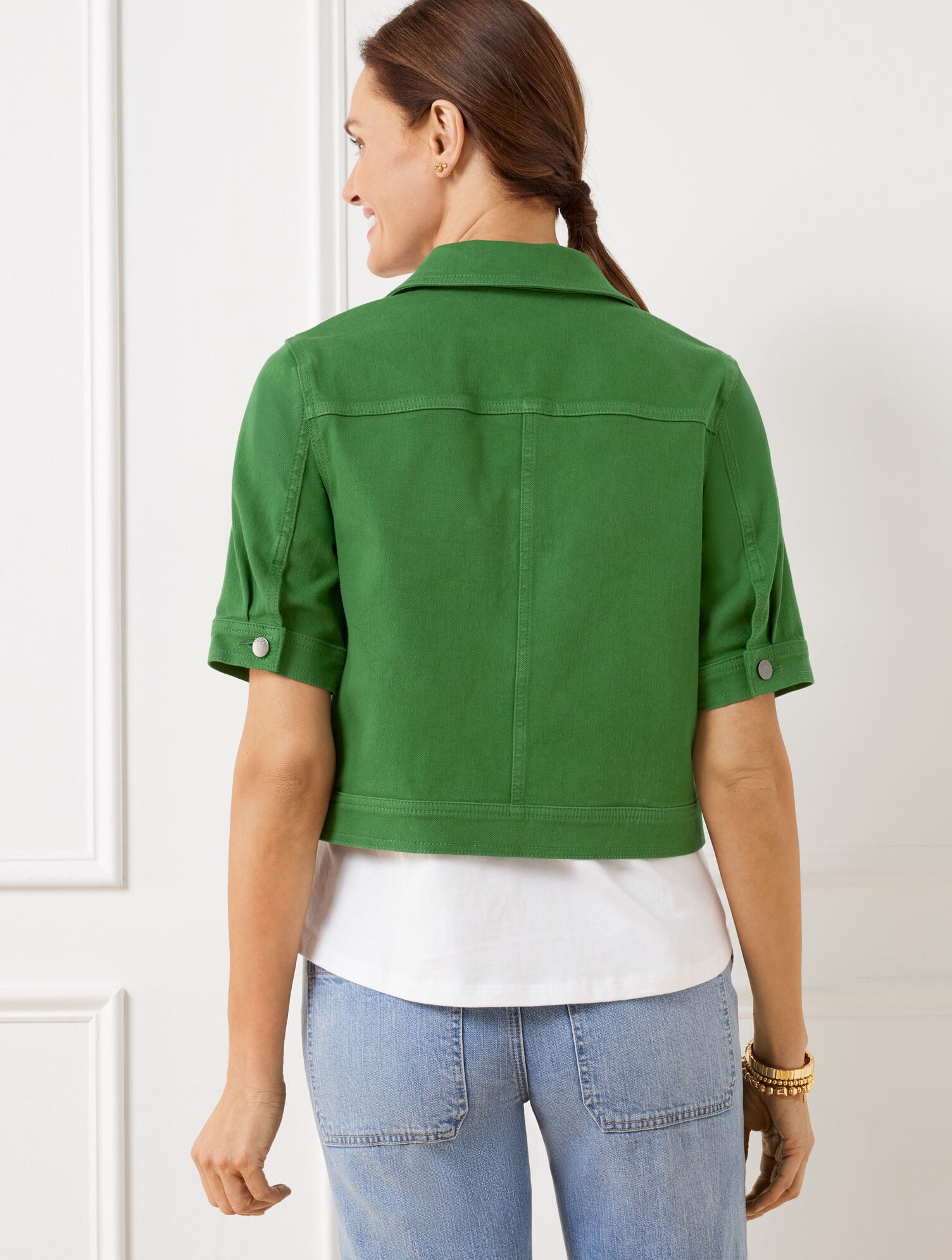 SHORT SLEEVE JEAN JACKET - COLORS | Talbots outlet